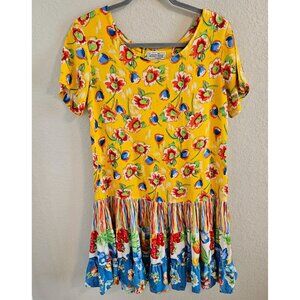 Leisure Wear By Adonna Woman Size S Colorful Tiered patchwork Skirt Tropical